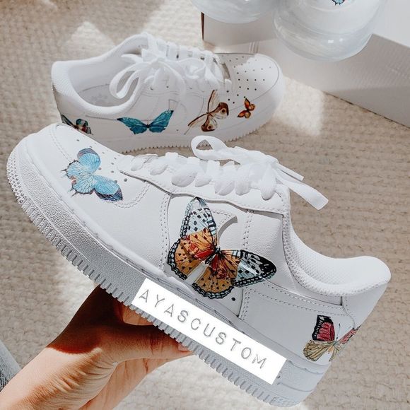 Nike Shoes - Air force w custom butterflies